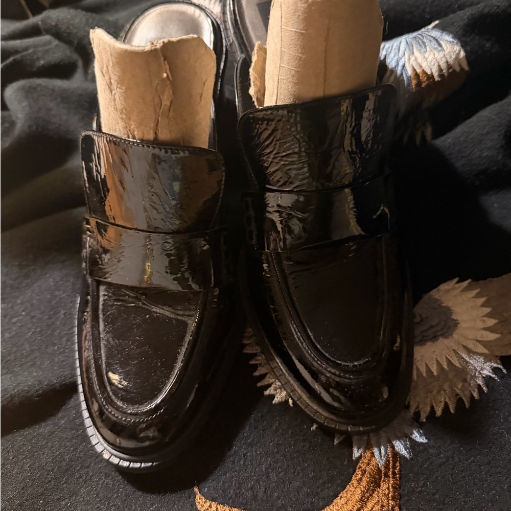 Women’s Black Patent Leather Penny Loafer clog